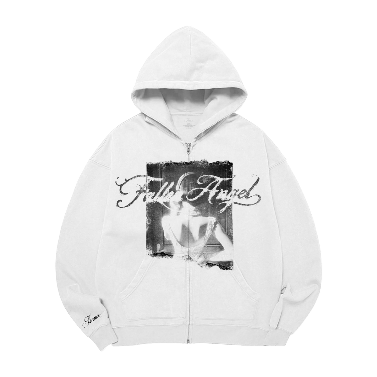 Fallen Angel White Zip Hoodie